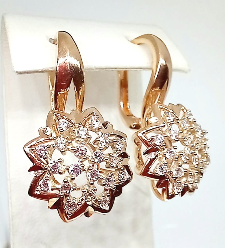 Серьги Zoloto.ru 109771552 вес 5.2 г золото, без вставок