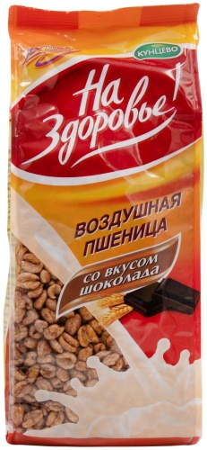 КУНЦЕВО готовый завтрак воздушная пшеница со вкусом шоколада 175 г