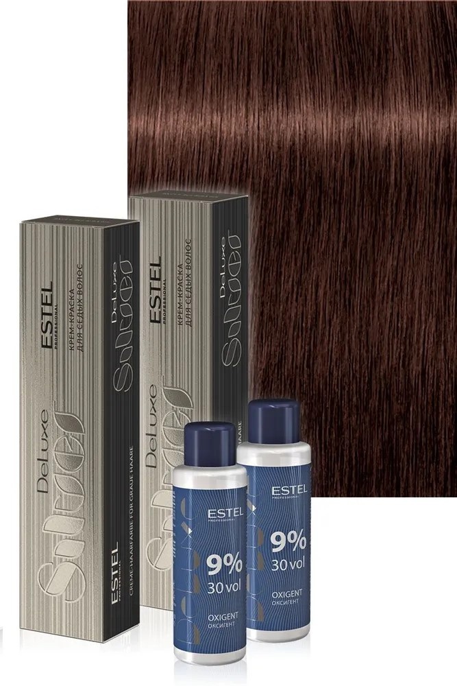 ESTEL PROFESSIONAL DeLuxe Silver набор с оксигеном 4/75 крем-краска 240 мл