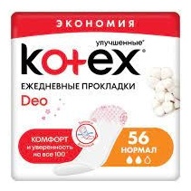 Kotex прокладки ежедневные Deo ультратонкие 56 шт