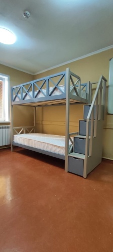 Детская кровать 1, серый, коричневый