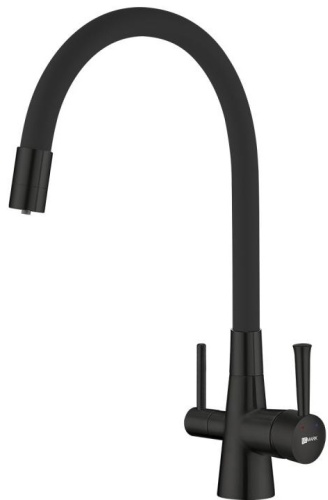 Смеситель с гибким изливом Lemark COMFORT LM3075BL, латунь, цвет черный