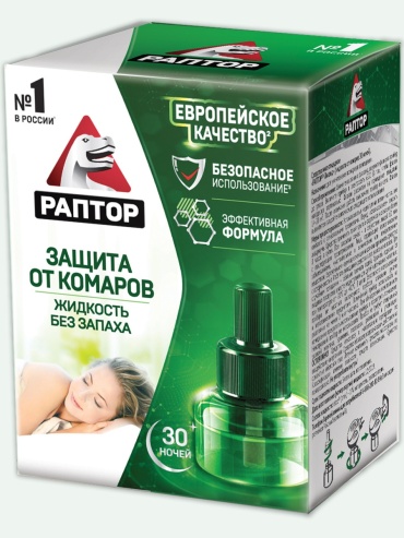 Раптор Жидкость от комаров 30 ночей