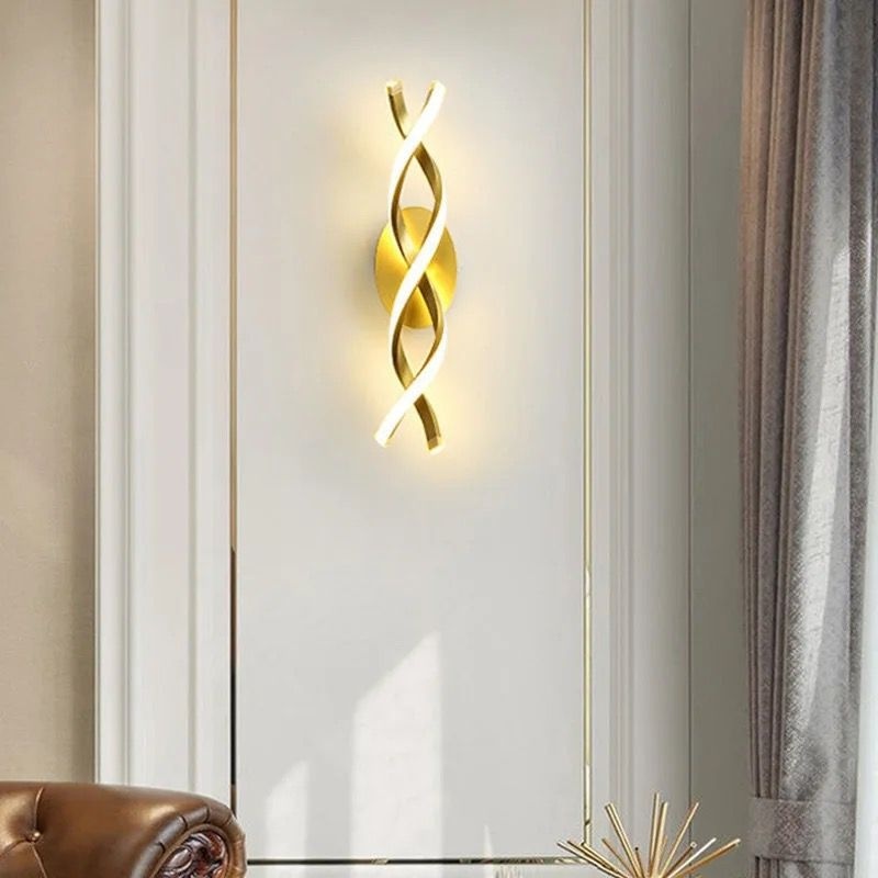 Бра настенный LED, золотистый, белый