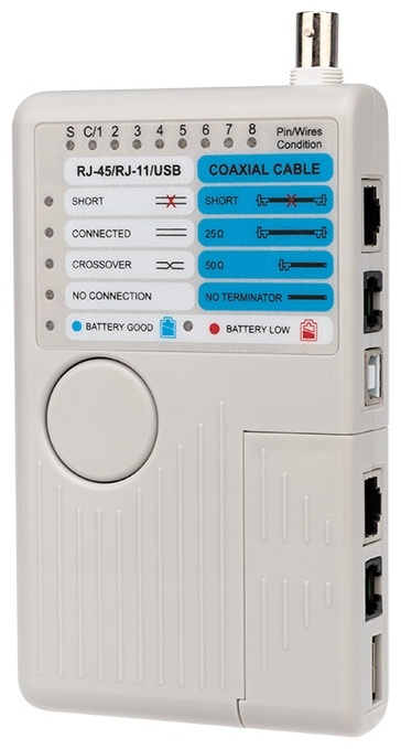 Купить REXANT кабельный тестер RJ-45+RJ-11+1394+USB+BNC3468 12-1003 ...