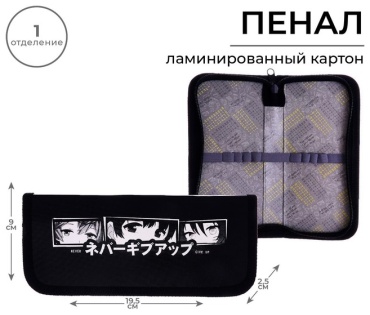 Пенал Calligrata Каркасный, застежка отсутствует, черный