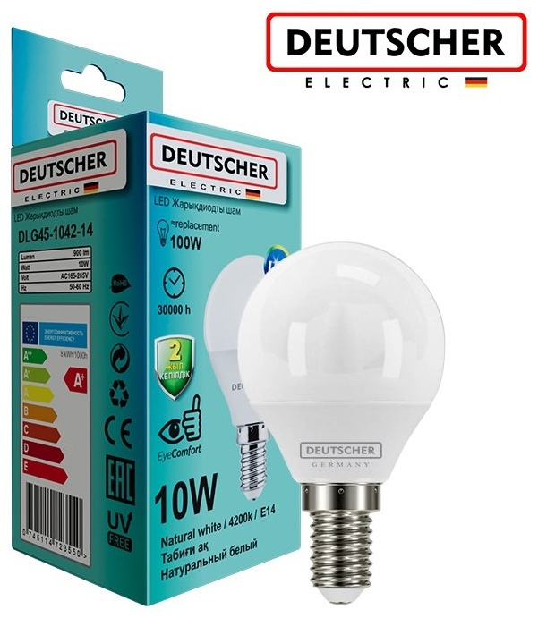 Deutscher 10W Е14, светодиодная, нейтральный белый