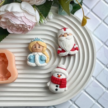ArtLove "Дед Мороз, Снегурочка, Снеговик" пищевой силикон