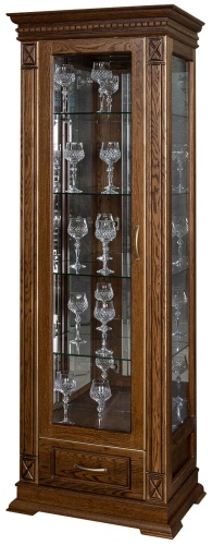 Шкаф-витрина Пинскдрев Верди Люкс 1, дерево, стекло, 69x47x199
