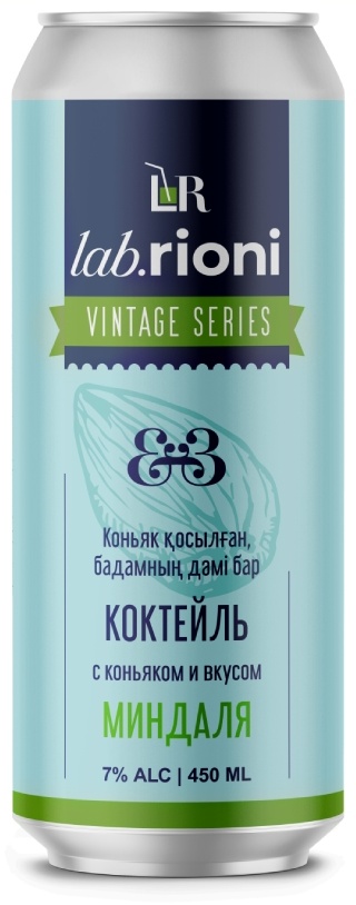 Lab.rioni Vintage Series коктейль газированный с коньяком и вкусом миндаля 7% 0.45 л
