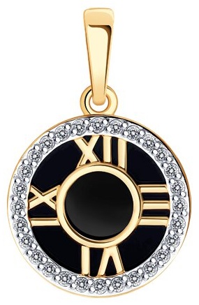 Подвеска Diamant PEN-DI-585-85235273 вес 1.62 г золото, агат