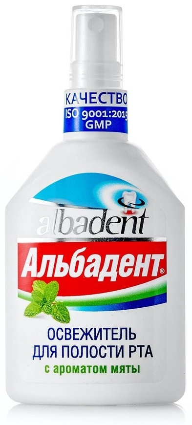 Альбадент с ароматом мяты освежитель полости рта мятный 35 мл