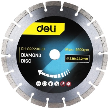 Диск отрезной алмазный 230x22.2х3 мм, DELI EDH-SQP230-E1