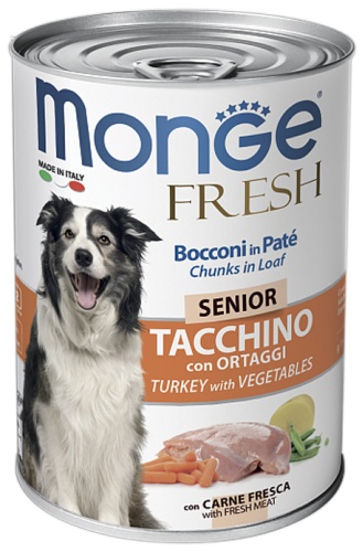 Monge Fresh Индейка с овощами для пожилых всех пород 400 г 1 шт