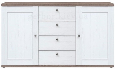 Комод Гербор Тина, 154.50x43.50x89 см, белый, коричневый