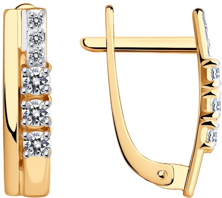 Серьги SOKOLOV EAR-SO-585-087245 вес 1.55 г золото, фианит