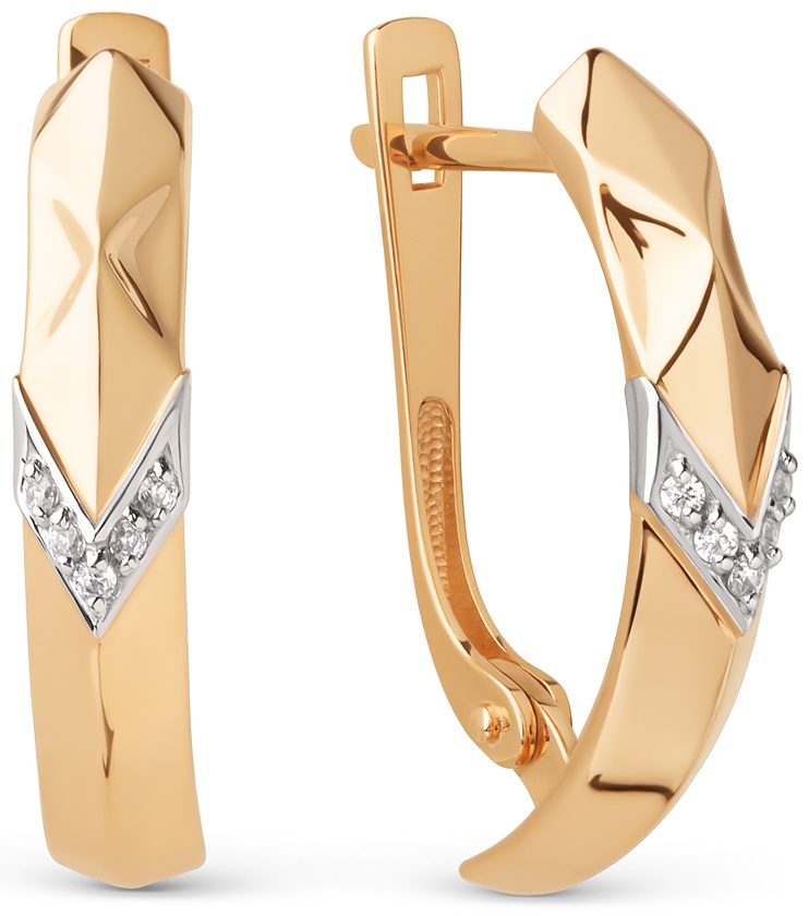 Серьги DINASTIA 027562-1102 вес 2.27 г золото, фианит
