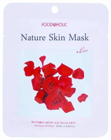 Маска для лица FOODAHOLIC тканевая Nature Skin Mask Rose 1 шт