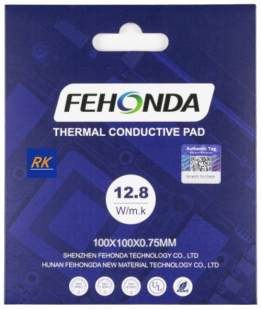 Термопрокладка Fehonda 12.8W 100x100x0.75 мм