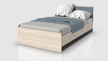 Кровать Кресло.kz Eco M полутораспальная, 120x200 см (без матраса, без подъёмного механизма) серый, светло-коричневый
