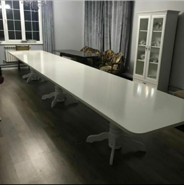 Обеденный стол МАКмебель Азиз, 499х110x78 см, ЛДСП, белый