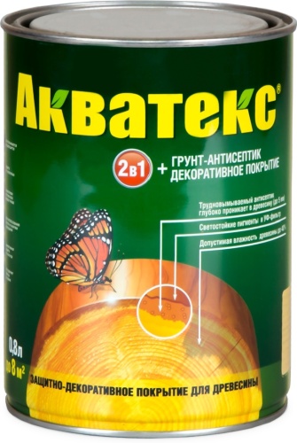 Грунт-антисептик АКВАТЕКС 2 в 1 орегон 0.8 л