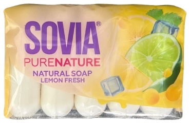 Кусковое мыло туалетное Sovia Лимон 5x55 г