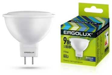 Ergolux 9W GU5.3, светодиодная, теплый белый