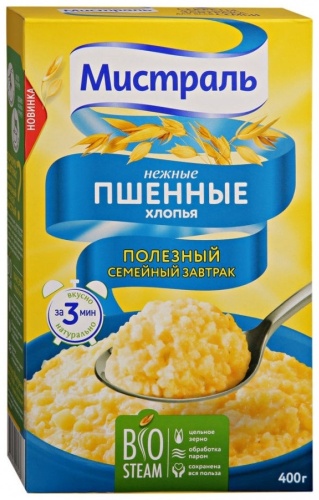 Мистраль хлопья нежные пшенные 400 г