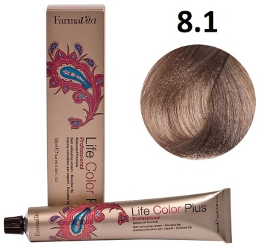 FarmaVita Life Color Plus 8.1 светло-пепельный блондин крем-краска 100 мл