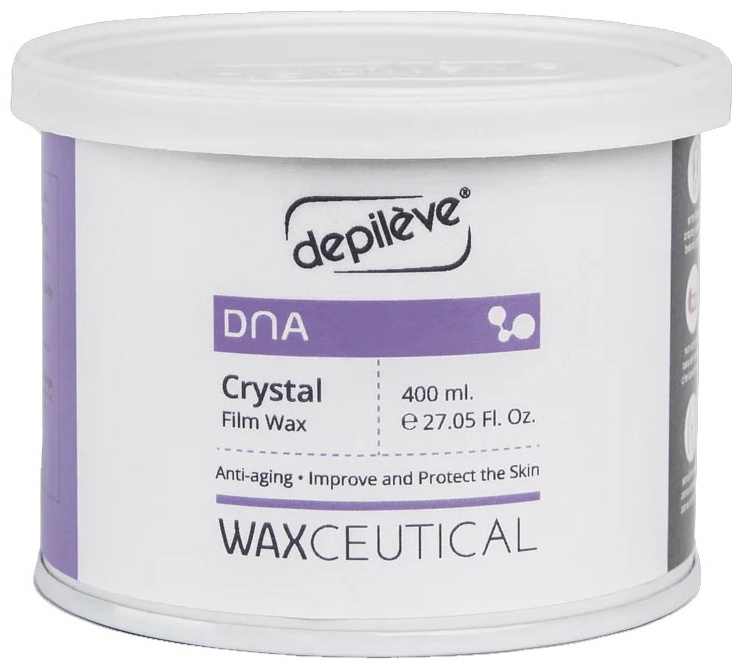 Воск Depileve Waxceutical Dna Crystal Film Wax плотность средняя в банке 400 мл
