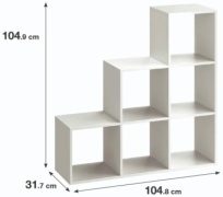 Стеллаж напольный Detskaya1 Лесенка 100200322, 104x31x103 см, белый