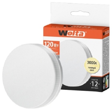 Wolta 15W GX53, светодиодная, теплый белый