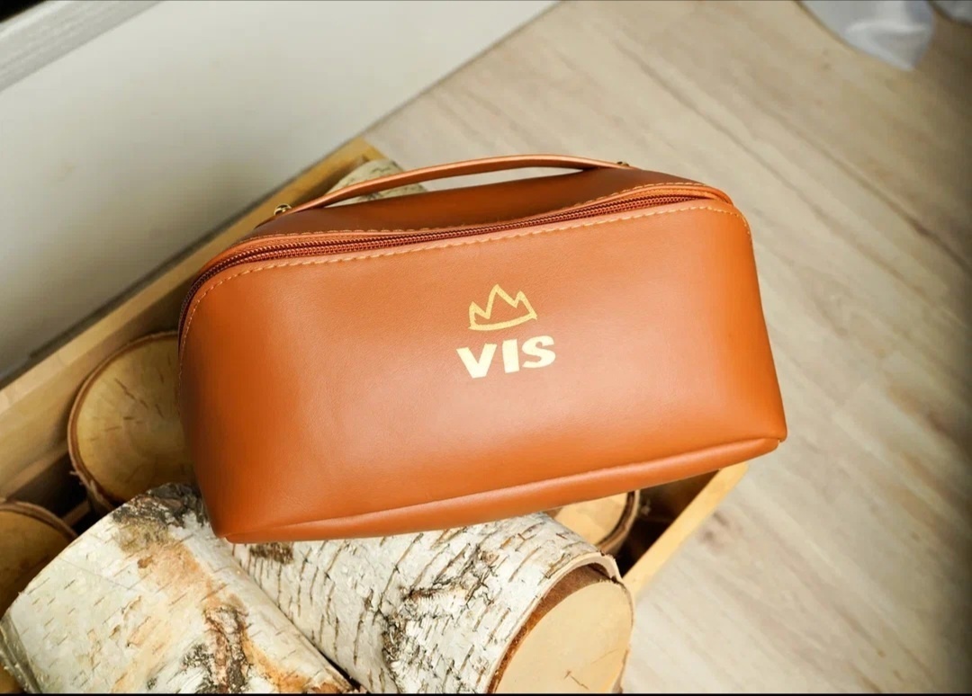 Vis косметичка искусственная кожа коричневый 11X25.5 см
