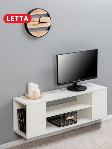 ТВ-тумба навесная Letta Лофт KZ-0352, 100x33.2x26.4 см, белый