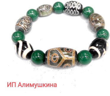 Браслет длина 20 см агат, хризопраз