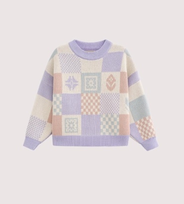 Свитер Loomknits белый, сиреневый