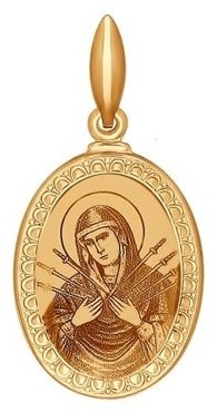 Икона SOKOLOV 100960 вес 1.15 г золото, без вставок
