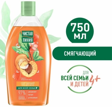 ЧИСТАЯ ЛИНИЯ Персик и миндальное масло смягчающий гель 750 мл