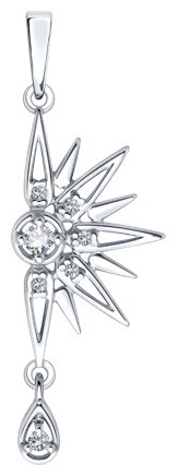 Подвеска Diamant 94-130-02103-1 вес 1.36 г серебро, фианит
