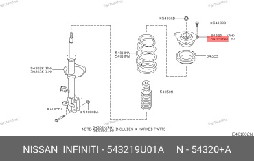 NISSAN Опора Амортизатора Подвески 543219U01A