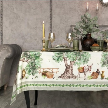 Скатерть с салфетками Этель Olivia 180x150 см, хлопок, 9 шт