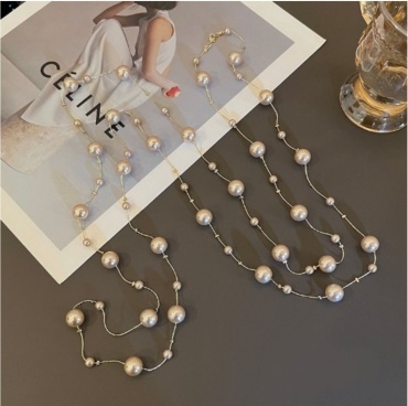 Бусы Fashion Jewelry длина 170 см бижутерный сплав, искусственный жемчуг жемчуг