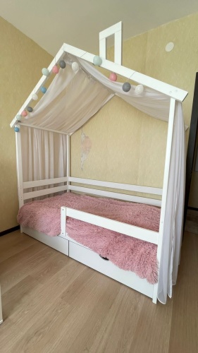 Детская кровать Дом Кроваток МЕЧТА, 80x160 см, белый