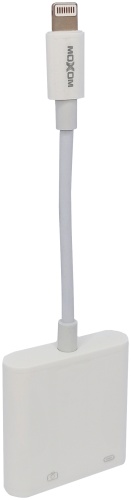 Переходник Moxom USB TypeC (F), USB Type-A (F), Lightning (M), 0.11 м, Moxom MX-AX25 белый