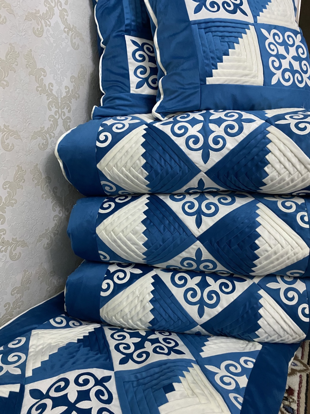 Курак корпе комплект корпе с подушками 220x80 см, вата, синий