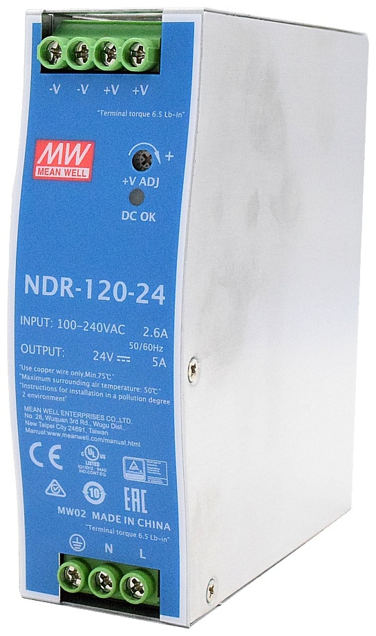Блок питания на DIN-рейку MEAN WELL NDR-120-24
