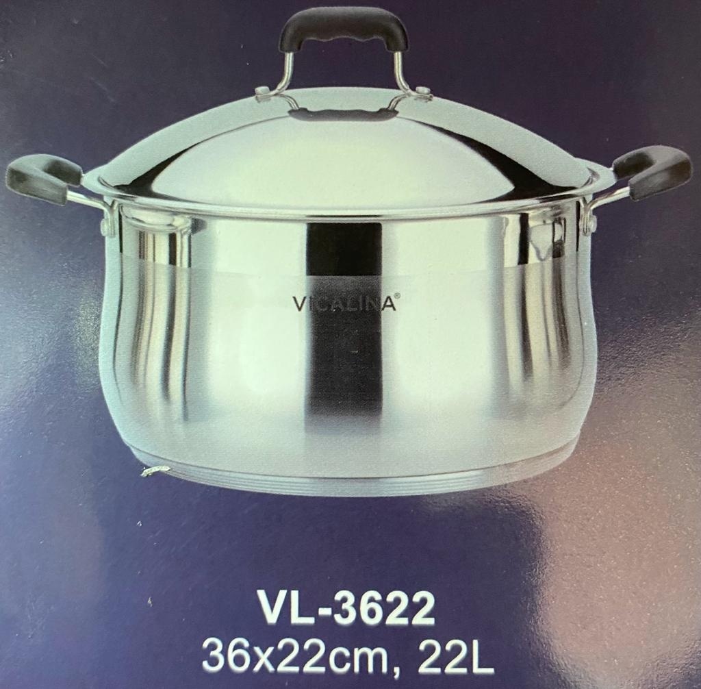 Купить Vicalina кастрюля VL3622 нержавеющая сталь 22 л в кредит в ...