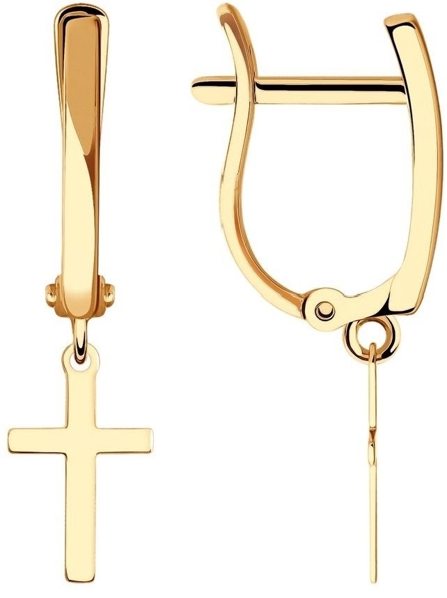Серьги LUXOR JEWELRY LUXOR 029273_1,84 вес 1.84 г золото, без вставок