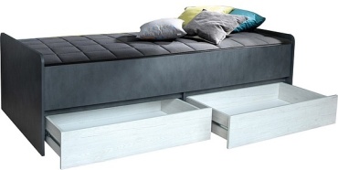 Кровать Пинскдрев Н00102973, 90x200 см, без подъёмного механизма, белый, темно-серый
